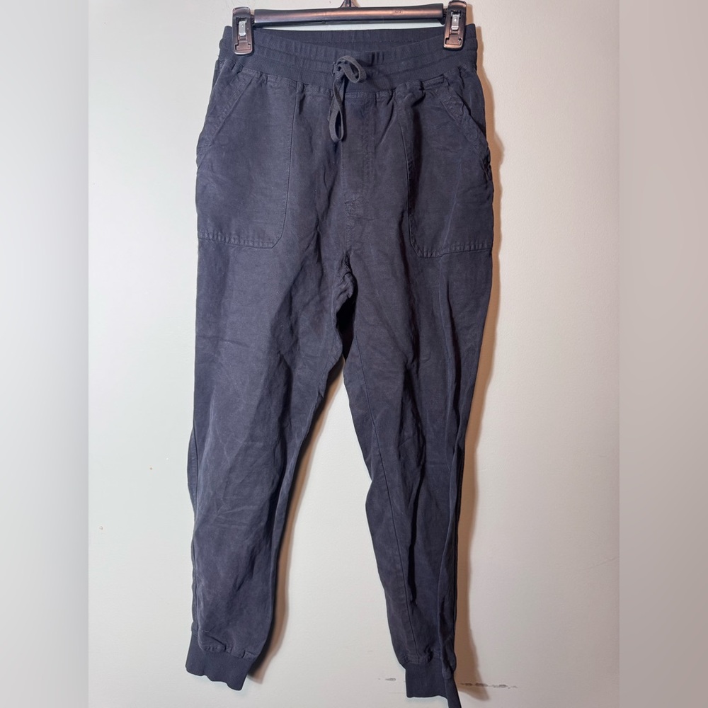 Marine Layer Women’s Black‎ Joggers Size Small Linen Blend